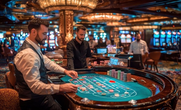 situs mahjong live-dealer studio with professional gaming tables